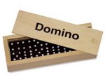 <font color=red><b>Domino</b></font> interamente in legno<br><br>Misure: ca. 15 x 15 x 5 cm<br>mater