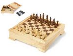 <font color=red><b>Set giochi</b></font> Scatola in legno, completa di dama, scacchi, backgammon, cr