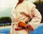<font color=red><b>Accappatoio</b></font> donna, modello Kimono, con bordino fantasia di 4cm. sulle 