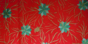 rosso con stelle verdi 100%CT stampato