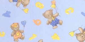 Orsetti base azzurra stampato 100% CT